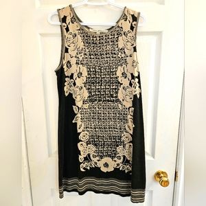 Black and Beige Floral Dress